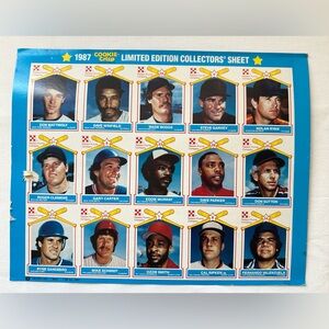 1987 Cookie Crisp Limited Edition Collectors' Sheet Baseball Cards